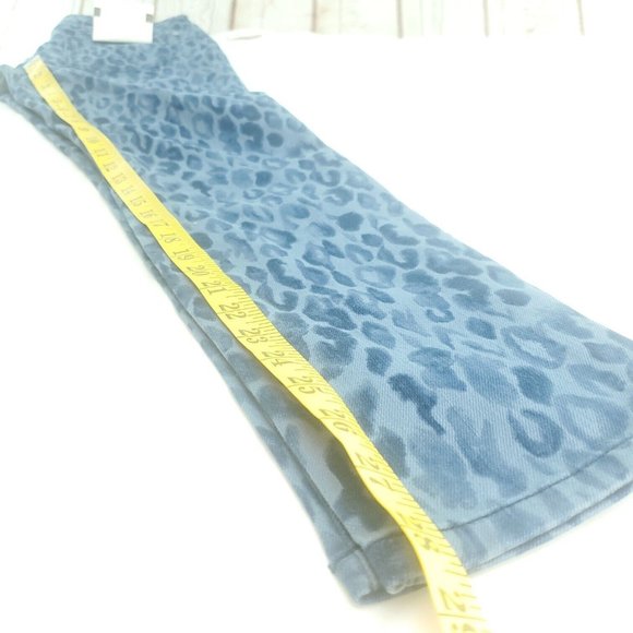 Pilcro Womens Blue Leopard Print Mid Rise Skinny Flat Front Ankle Jeans Size 26 - Picture 6 of 12